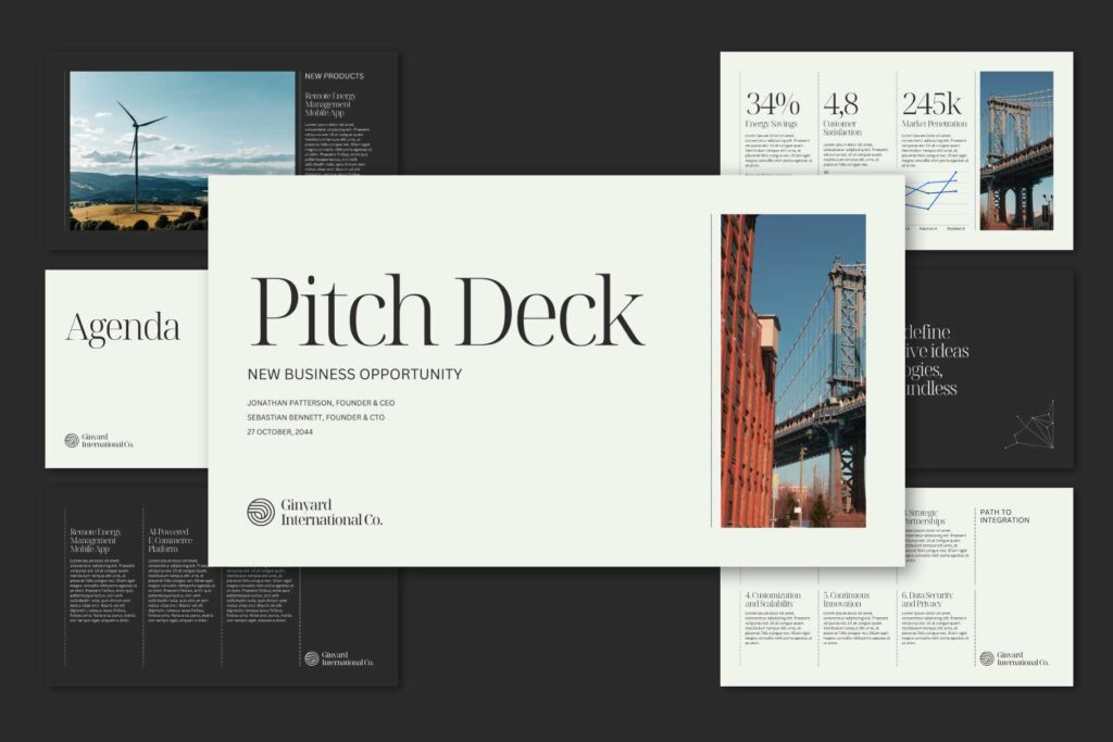 Pitch Deck Vorlage, Pitch-Deck Canva Vorlage, Pitch Präsentation Vorlage 1-1