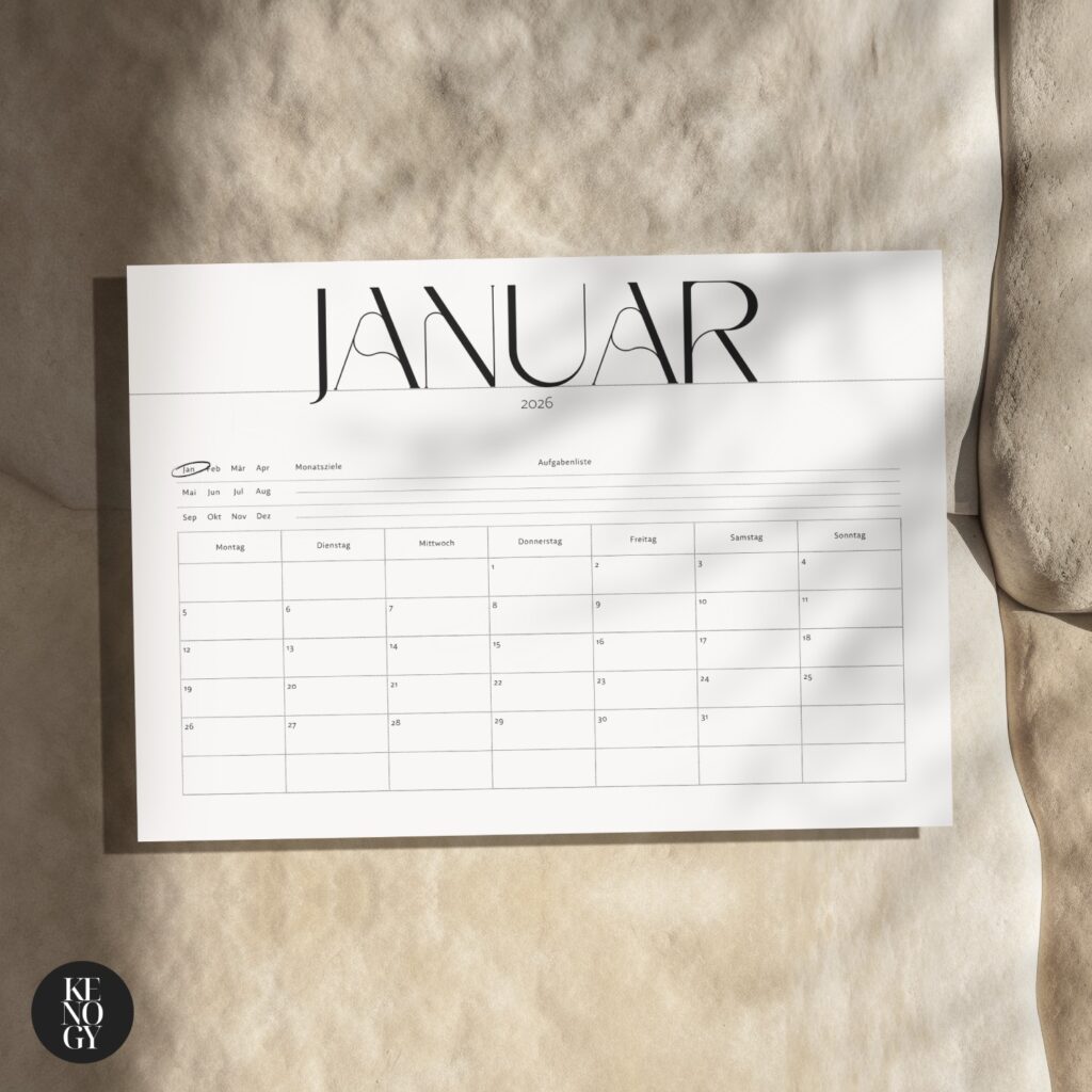 kalender Jahresplaner 2026 Kenogy