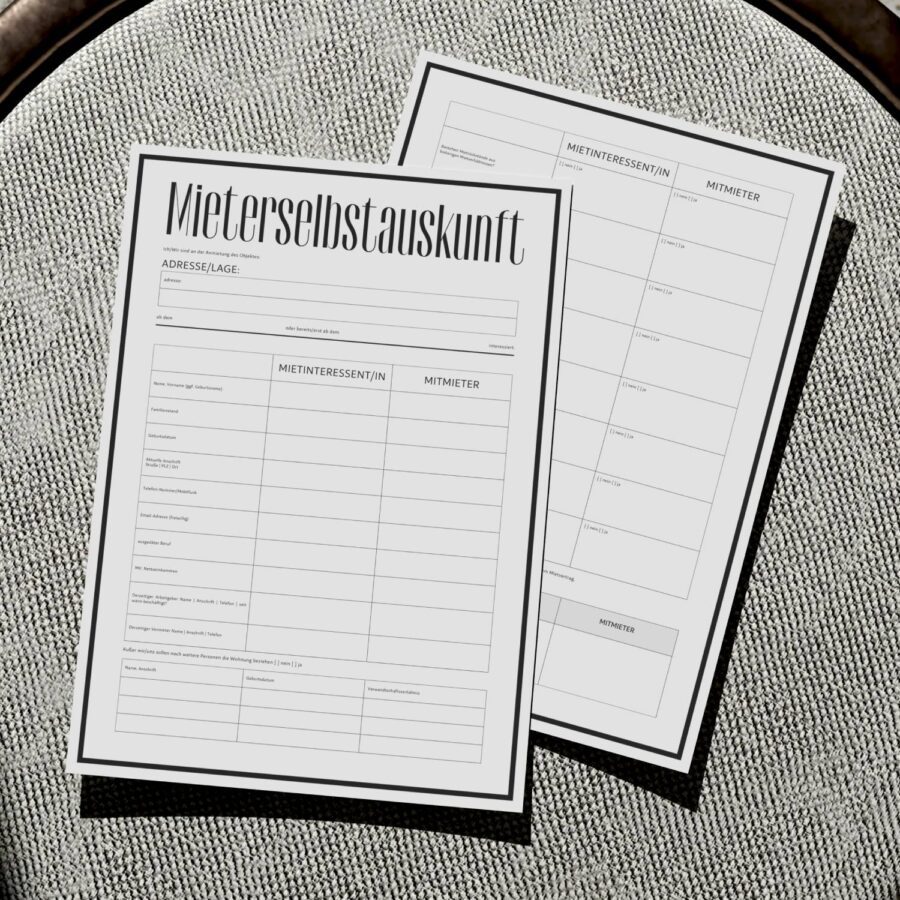 Professionell Mieterselbstauskunft Dokument A4-Format-10