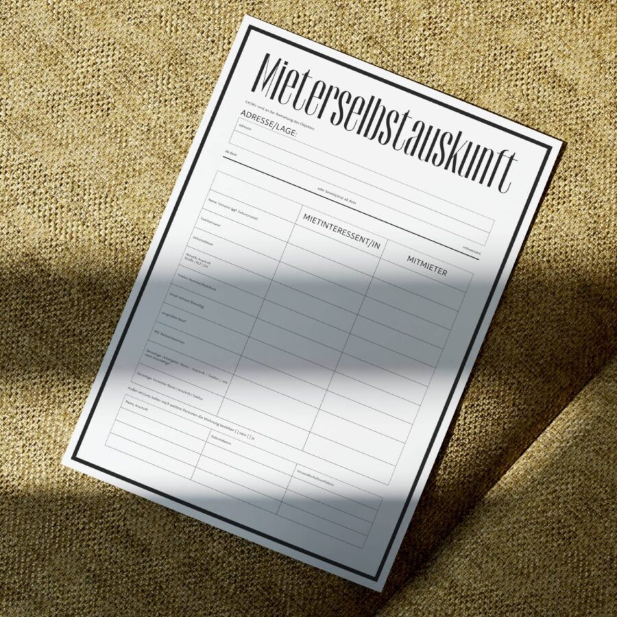 Professionell Mieterselbstauskunft Dokument A4-Format-6