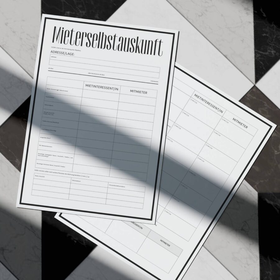 Professionell Mieterselbstauskunft Dokument A4-Format-8