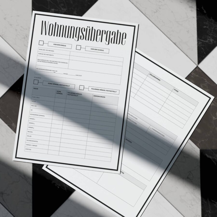 Professionell Wohnungsübergabeprotokoll Dokument A4-Format-6