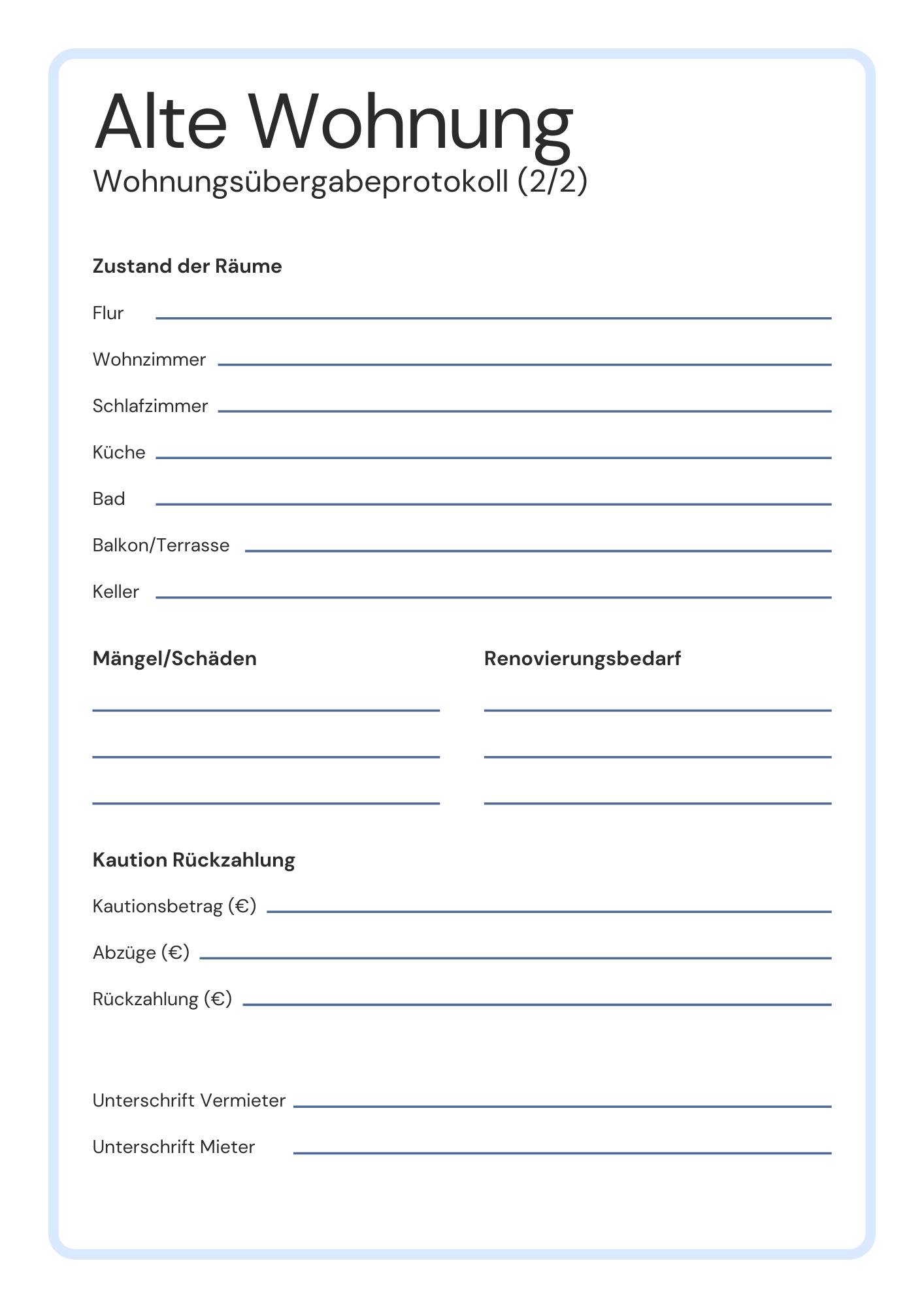 Blau Weiß und Schwarz Einfach Modern Umzugsplaner A4 Dokument-15