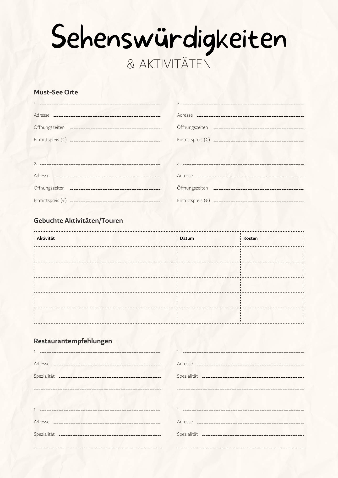 Hellgrau und Schwarz Schlicht Modern Urlaubsplaner A4 Dokument-10