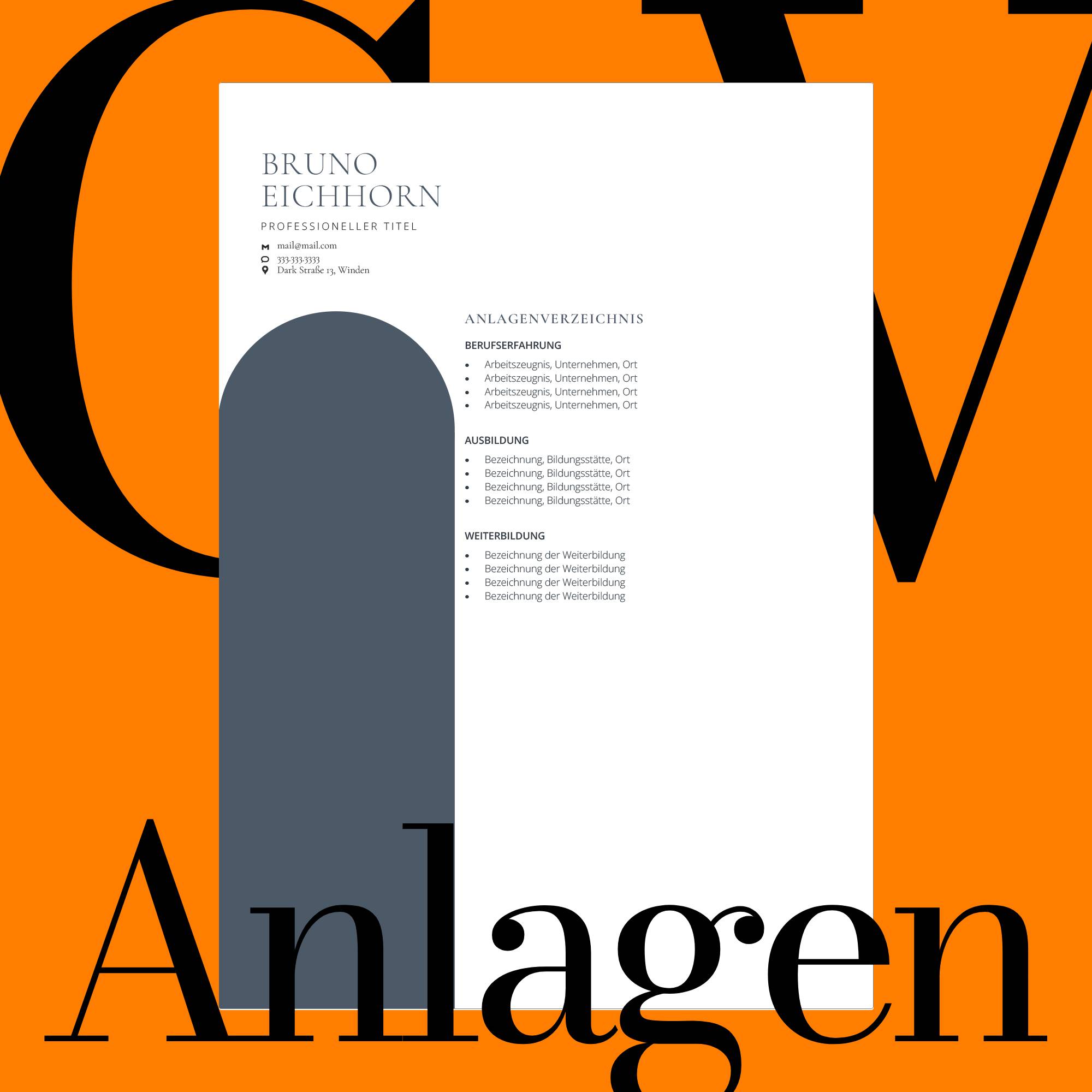 Lebenslauf Vorlage – Professionelles Bewerbungspaket - anlagen