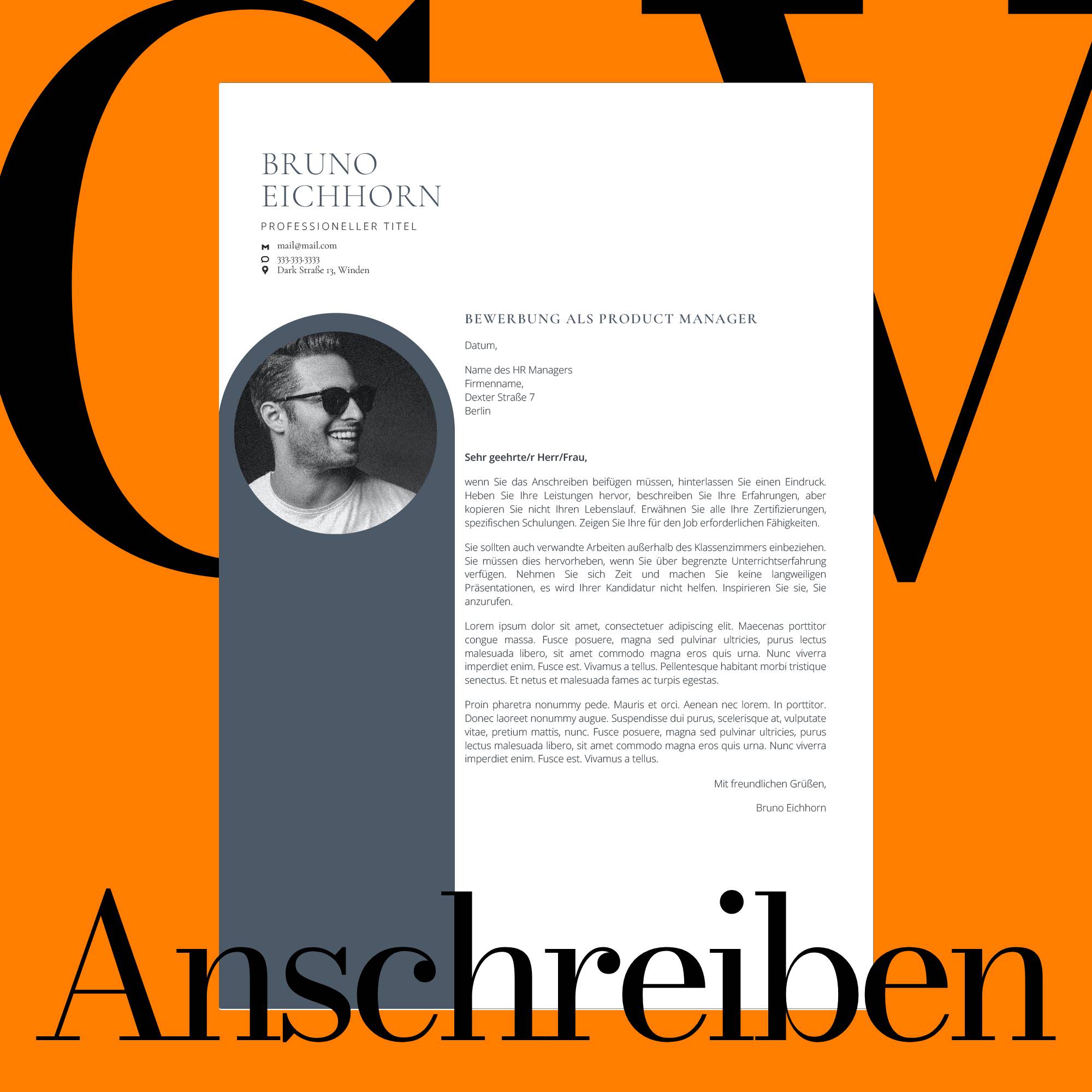 Lebenslauf Vorlage – Professionelles Bewerbungspaket - anschreiben