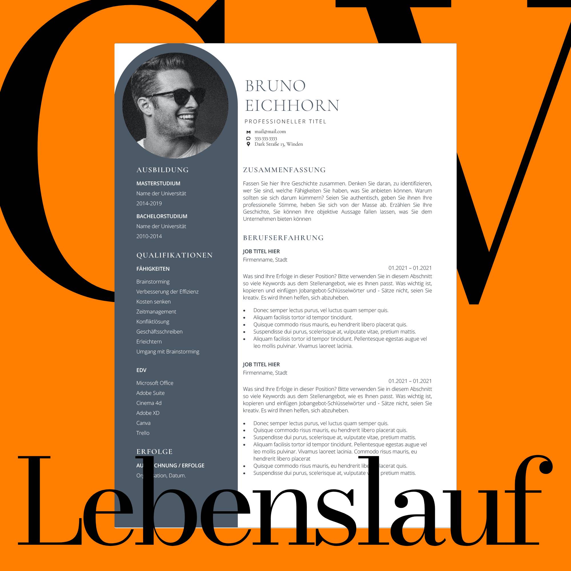 Lebenslauf Vorlage – Professionelles Bewerbungspaket - lebenslauf 1