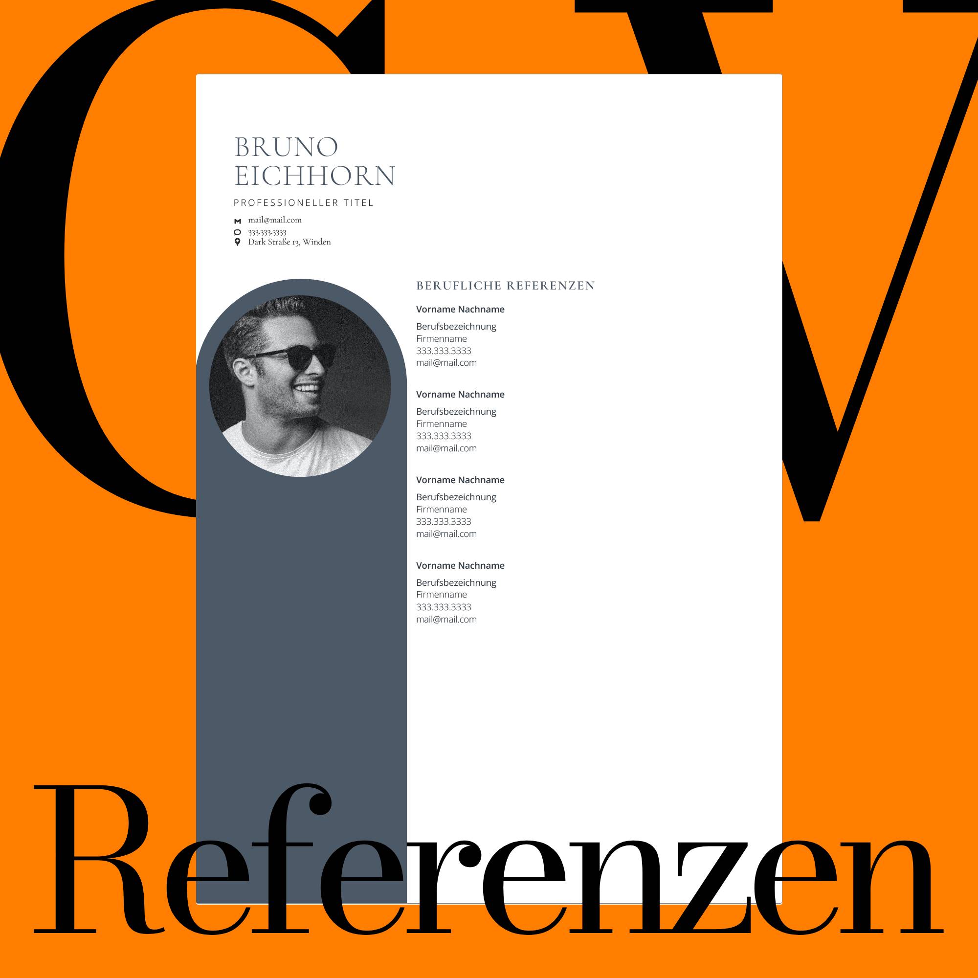 Lebenslauf Vorlage – Professionelles Bewerbungspaket - referenzen