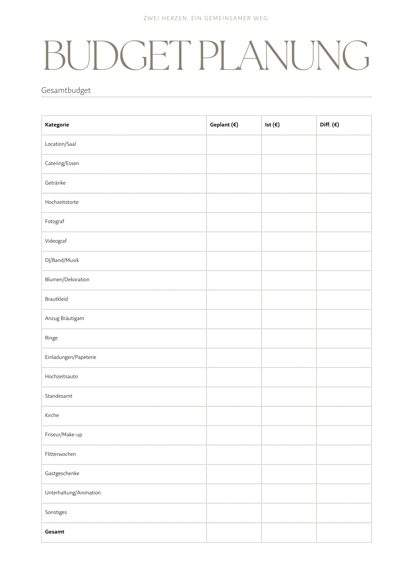 Weiß Grau Orange und Schwarz Schlicht Modern Hochzeitsplaner A4 Dokument-2