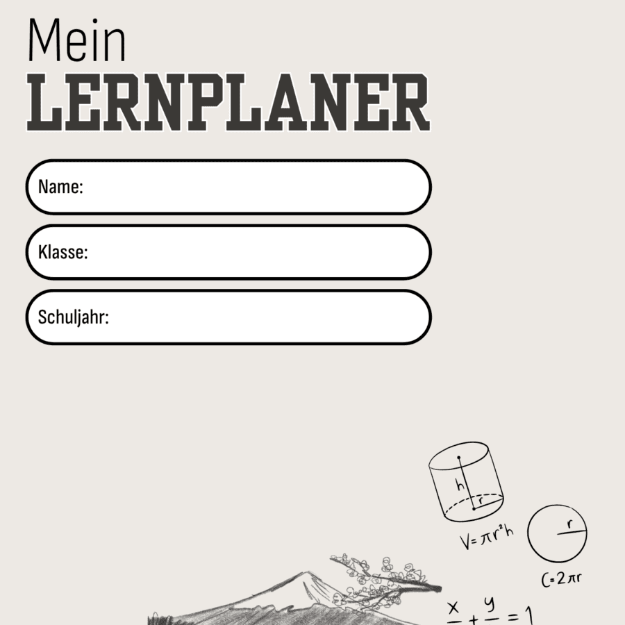 Lernplan Vorlage-Beige Weiß und Schwarz Modern Geometrisch Study Lernplaner-1