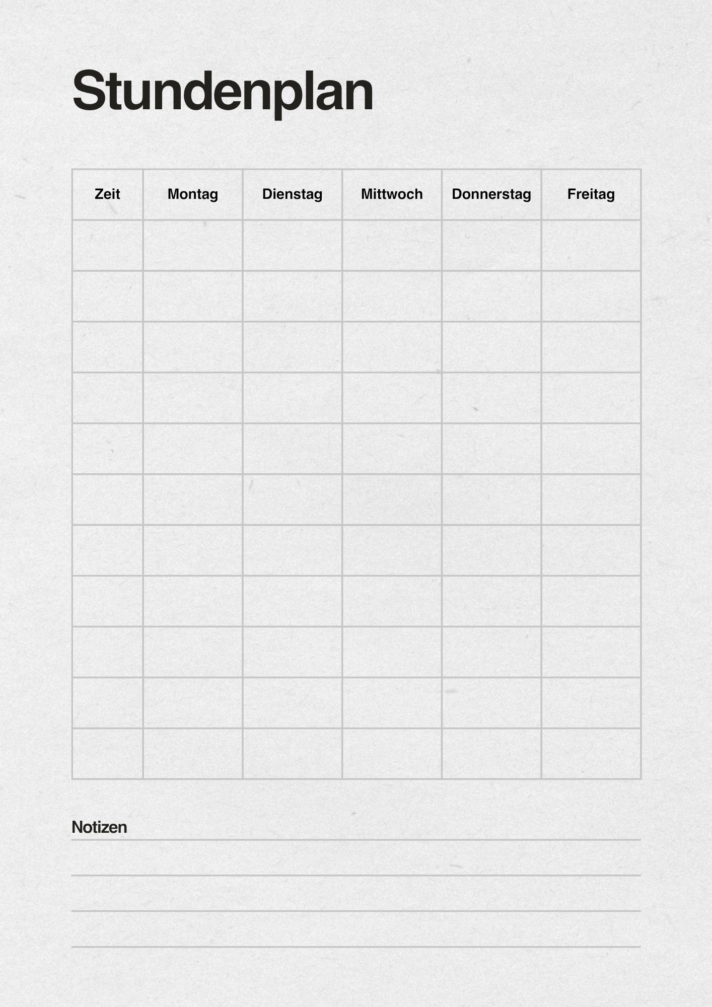 Lernplan Vorlage-Grau Beige und Schwarz Minimalistisch Modern Semesterplaner-3-stundenplan