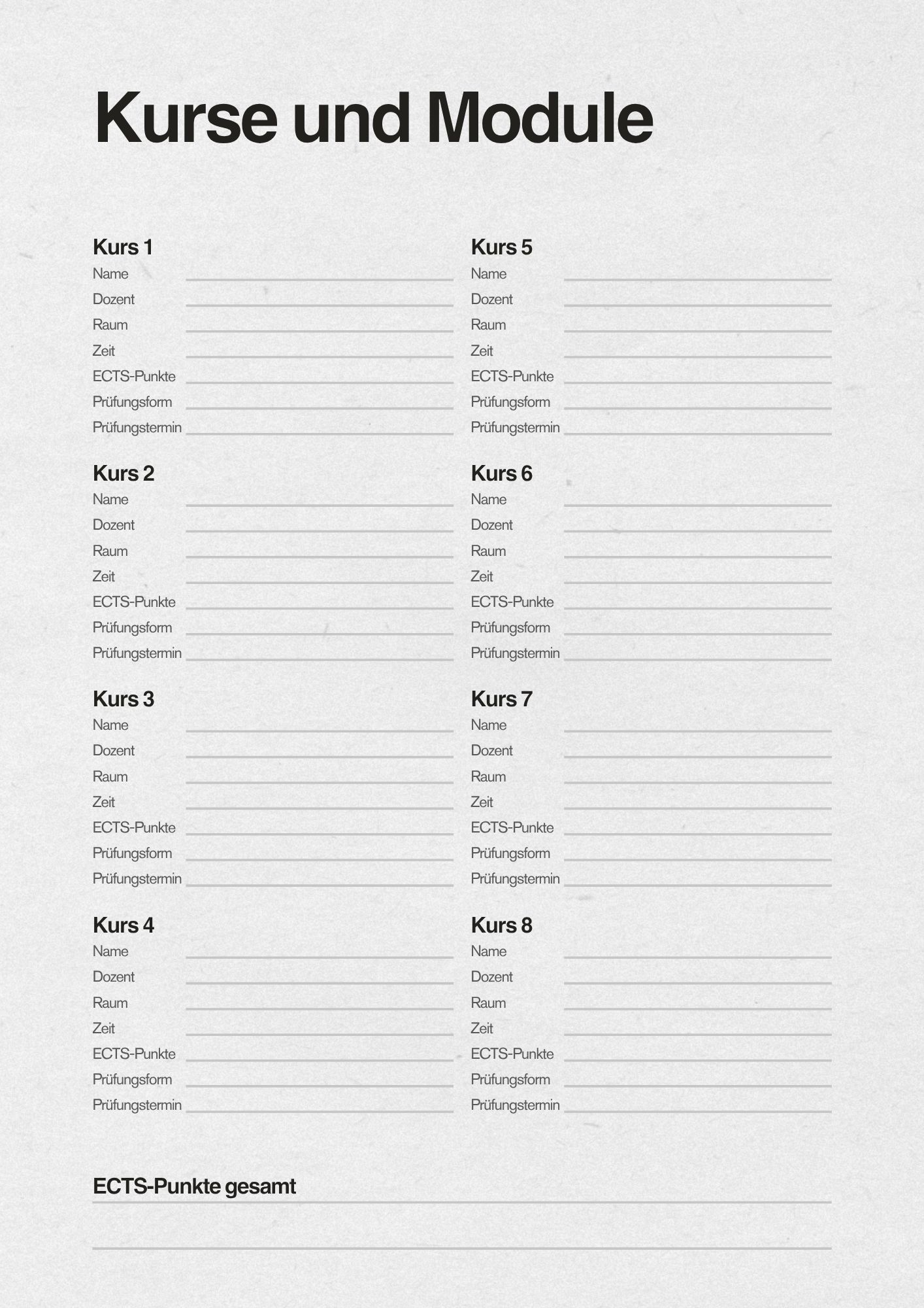Lernplan Vorlage-Grau Beige und Schwarz Minimalistisch Modern Semesterplaner-4