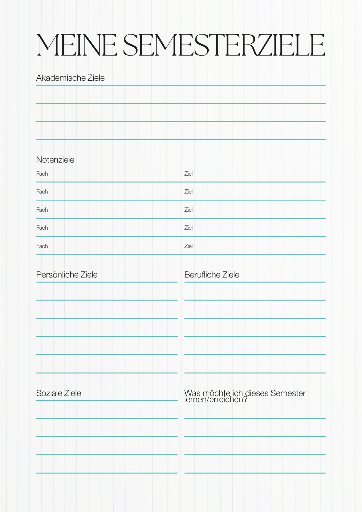 Lernplan Vorlage-Grau Cyan und Schwarz Elegant Modern Semesterplaner-2
