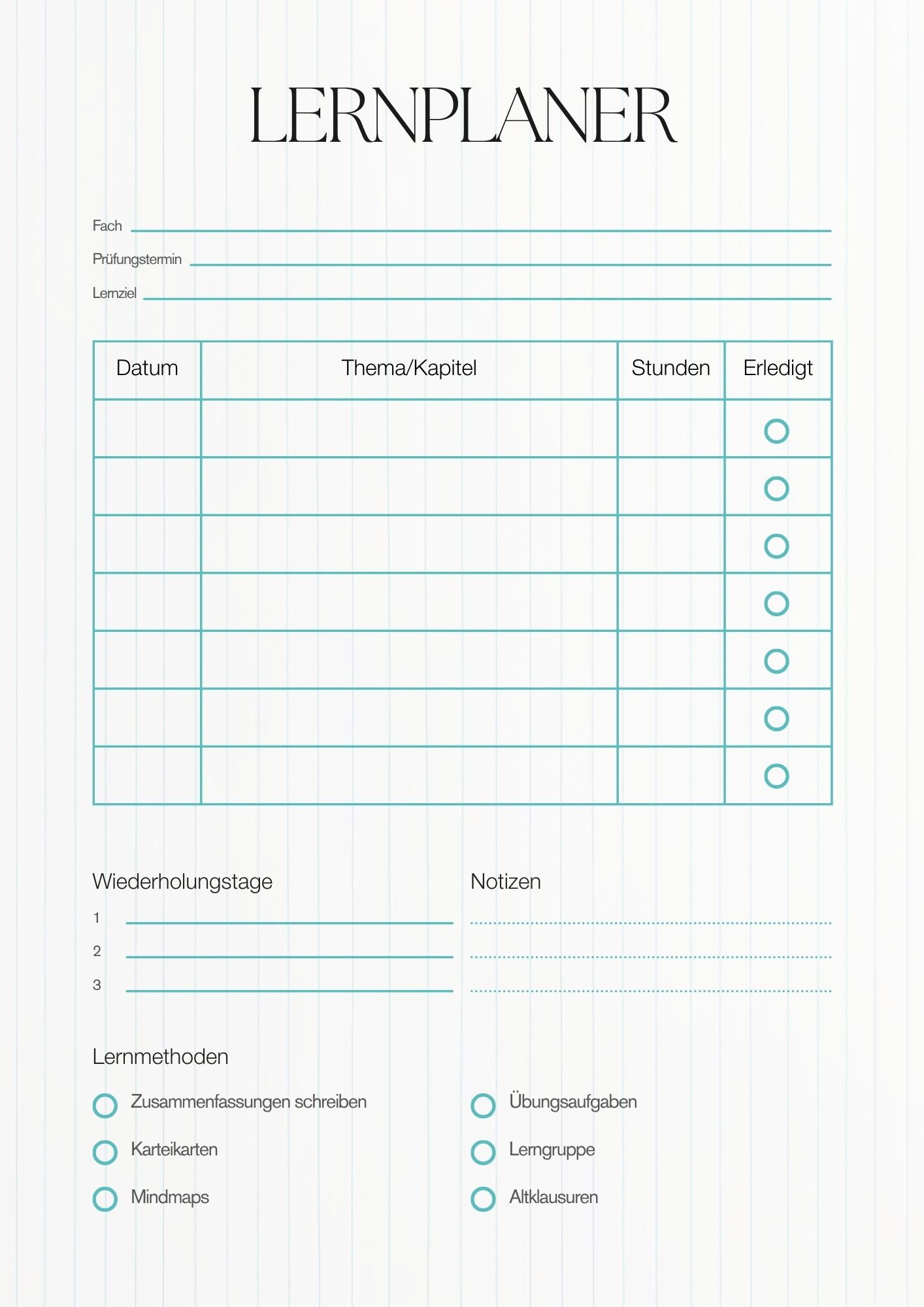 Lernplan Vorlage-Grau Cyan und Schwarz Elegant Modern Semesterplaner-8
