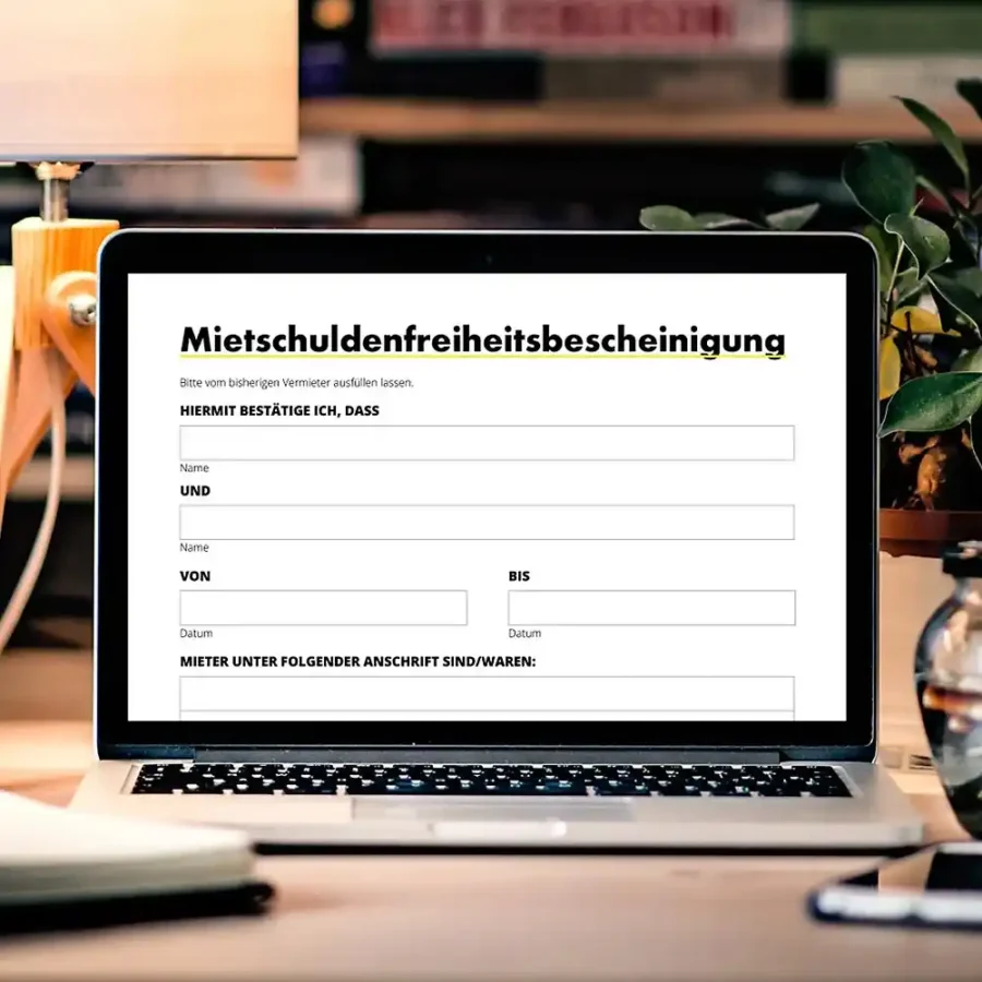 Mietschuldenfreiheitsbescheinigung - Mietschuldenfreiheitsbescheinigung - 1