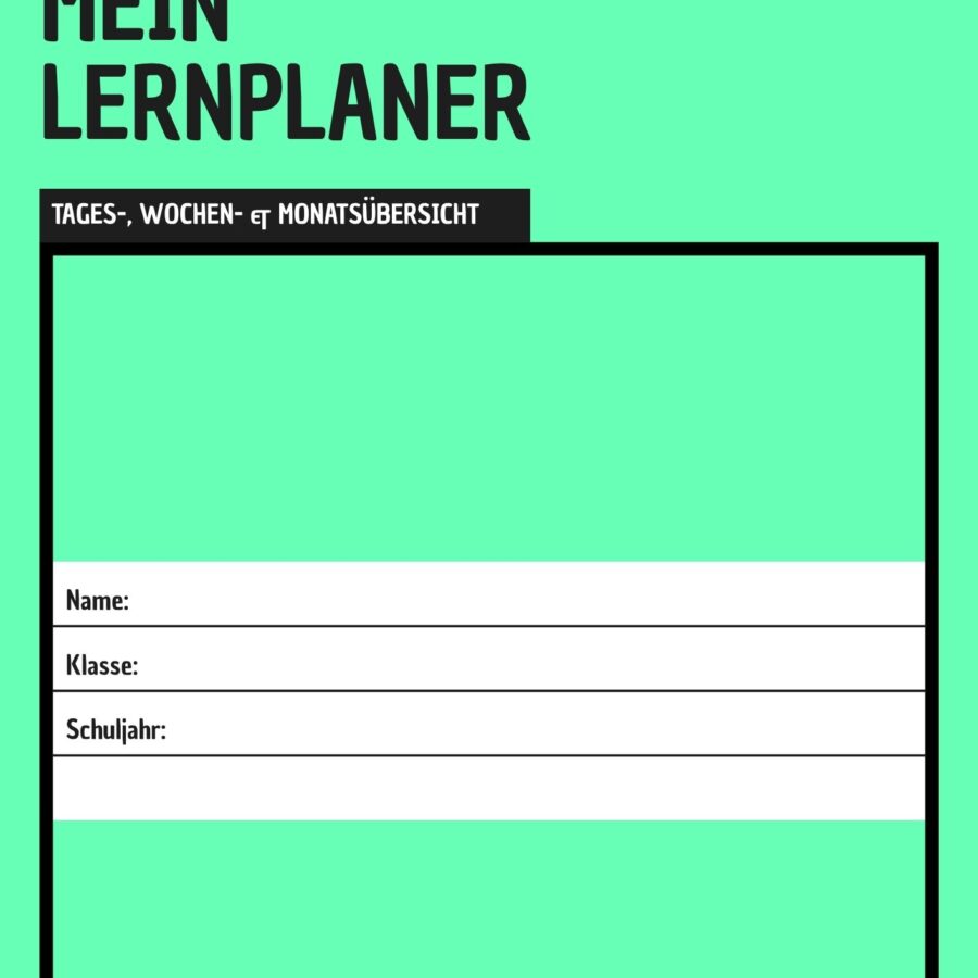 Pastell Grün Weiß und Schwarz Modern Geometrisch Study Lernplaner-1-Lernplan Vorlage