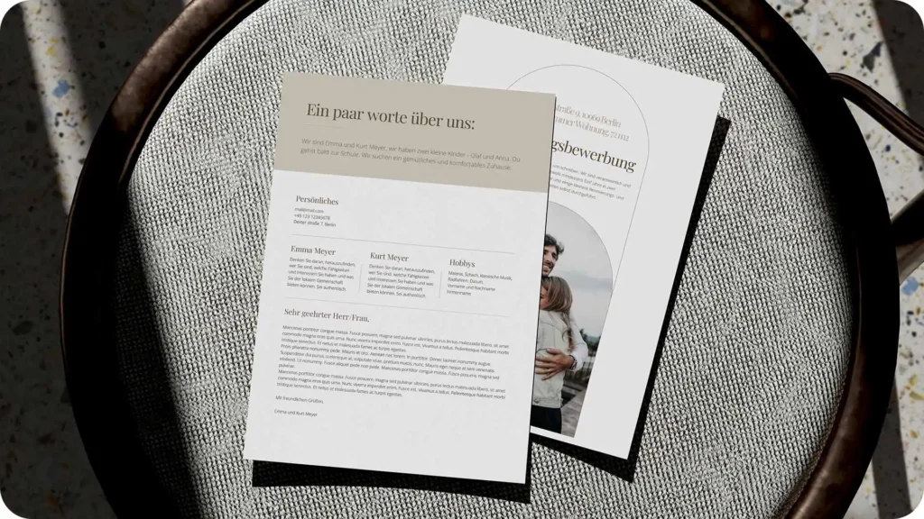 deckblatt wohnungsbewerbung - Wohnungsbewerbung Vorlage Kenogy ORELA