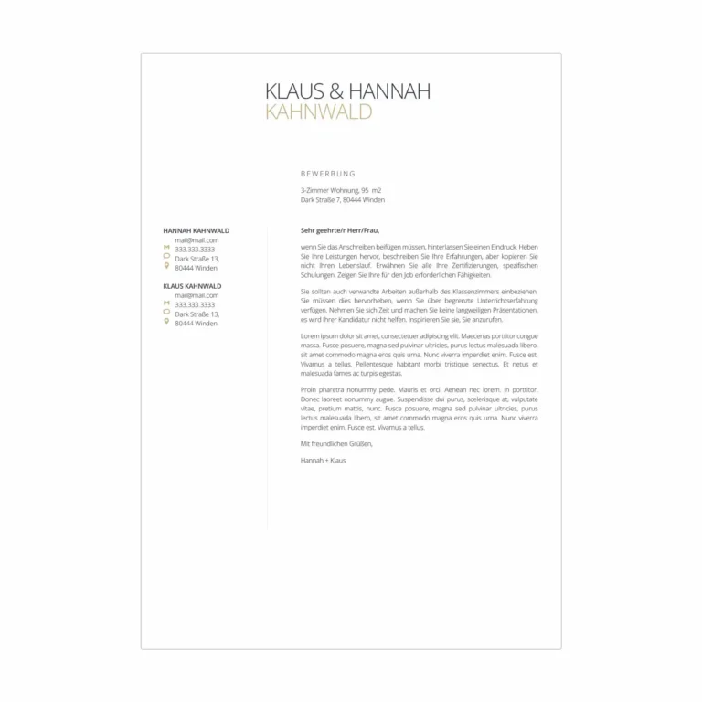 Wohnungsbewerbung Vorlage VESTO - wohnungsbewerbung muster - 5