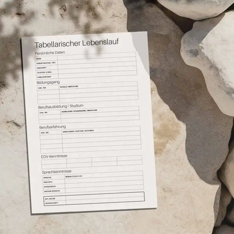 Bewerbungsvorlage Kenogy LINEA - tabellarischer lebenslauf personalabteilung - 1