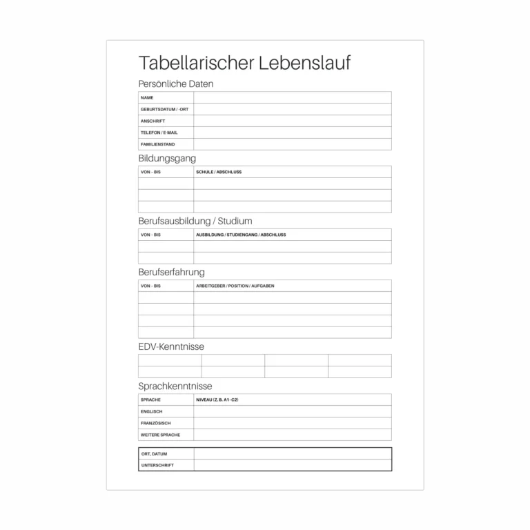 Bewerbungsvorlage-Kenogy-LINEA-tabellarischer-lebenslauf-personalabteilung-1