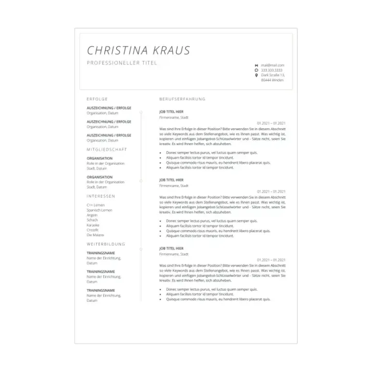 Bewerbungsvorlage Kenogy TALIS - vorlage lebenslauf word - 4