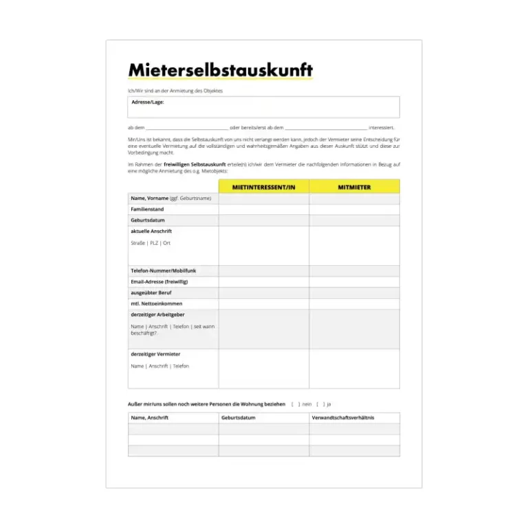 Mieterselbstauskunft - mieterselbstauskunft - 4